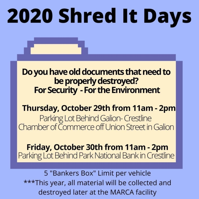 2020 Shred It Day in Galion United Way of North Central Ohio