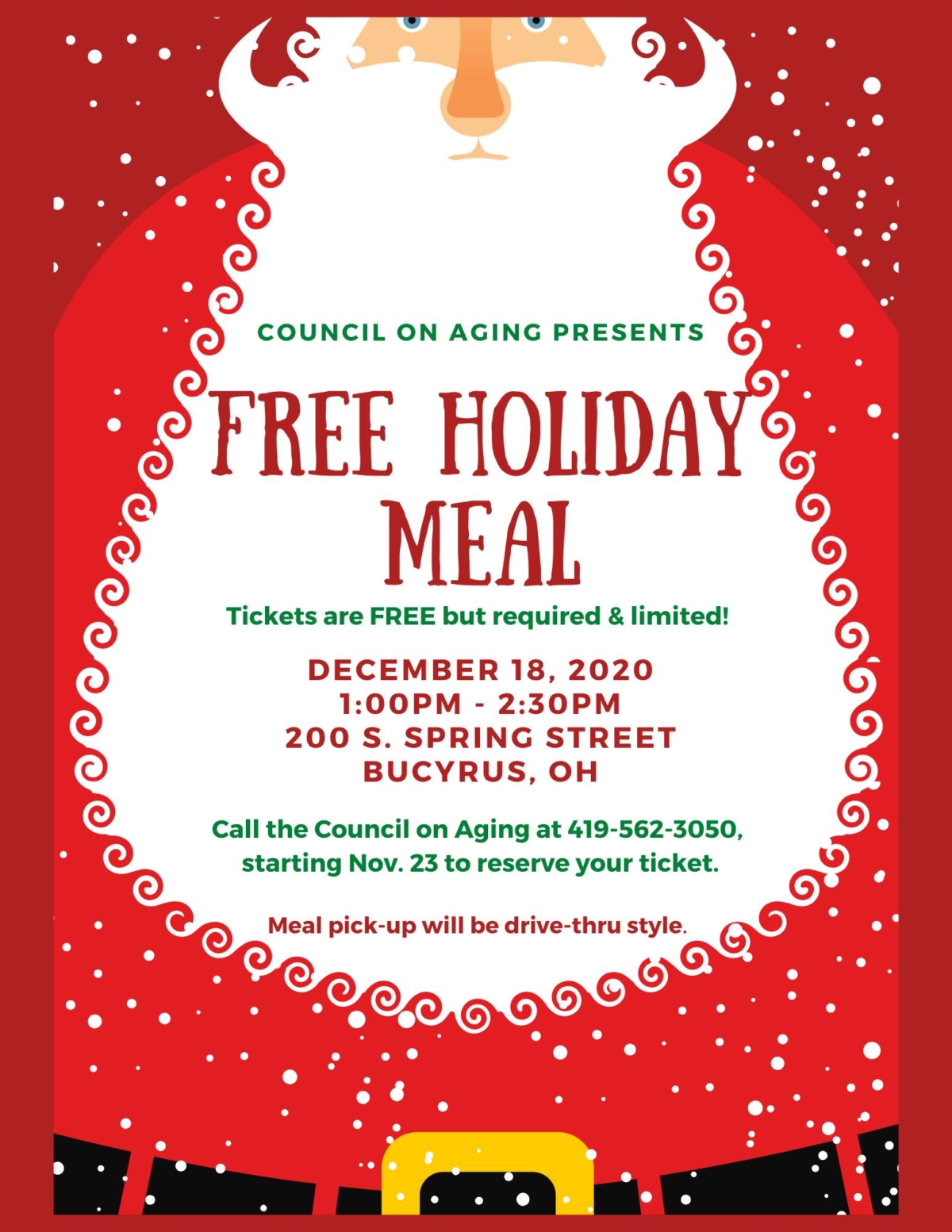 Free Holiday Meal for Seniors at Crawford County Council on Aging